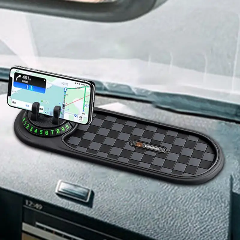 Car Anti Slip Mat Auto Phone Holder Anti Slip Mat With Parking Number Plate Car Dashboard Cellphone Bracket for Car Interior