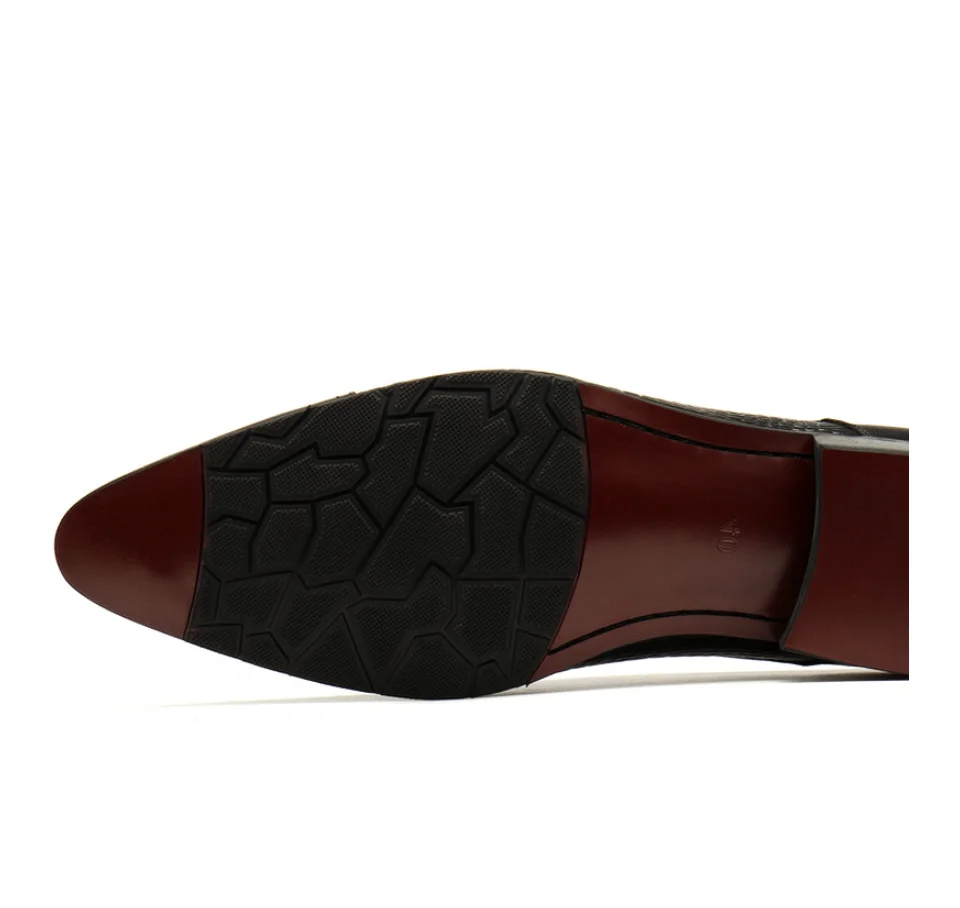 Neue geprägte Herrenschuhe Rindsleder spitze Spitze Business Casual Schuhe drei gemeinsame formelle Schuhe Herren Bürokleidung – Detail 12
