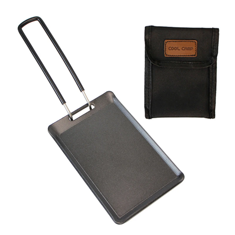 Outdoor Camping Barbecue Pan 13x8.5cm with Detachable Handle