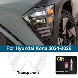 High Gloss Smoke Black Pre - Cut Headlight Protective Film - Custom Fit TPU PPF, Anti - Scratch Vinyl Wrap - Kona 24 - 26 CLR