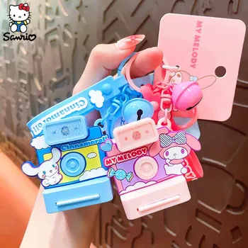 Sanrio Keychain Toy Dolls Cinnamoroll Kuromi My Melody Camera Keychain Bag Pendants Car Keyring Accessories Birthday Girl Gifts