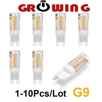 가장 밝은 G9 LED 램프, AC 220V, 3W, 세라믹 SMD2835 LED 전구, 360 빔 각도 샹들리에 조명, 스포트라이트, 할로겐 조명 교체