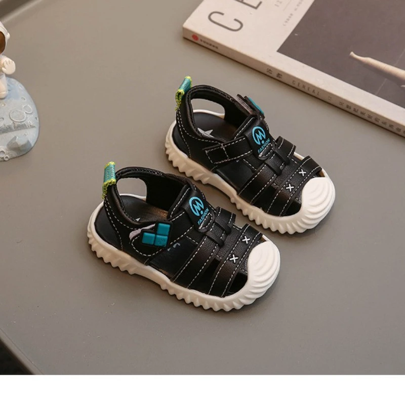 Baby Shoes Boys Sandals Summer Baby Toe Wrap Soft Soled Toddler Shoes 1-2 Year Old Kick Resistant Sandals Beach