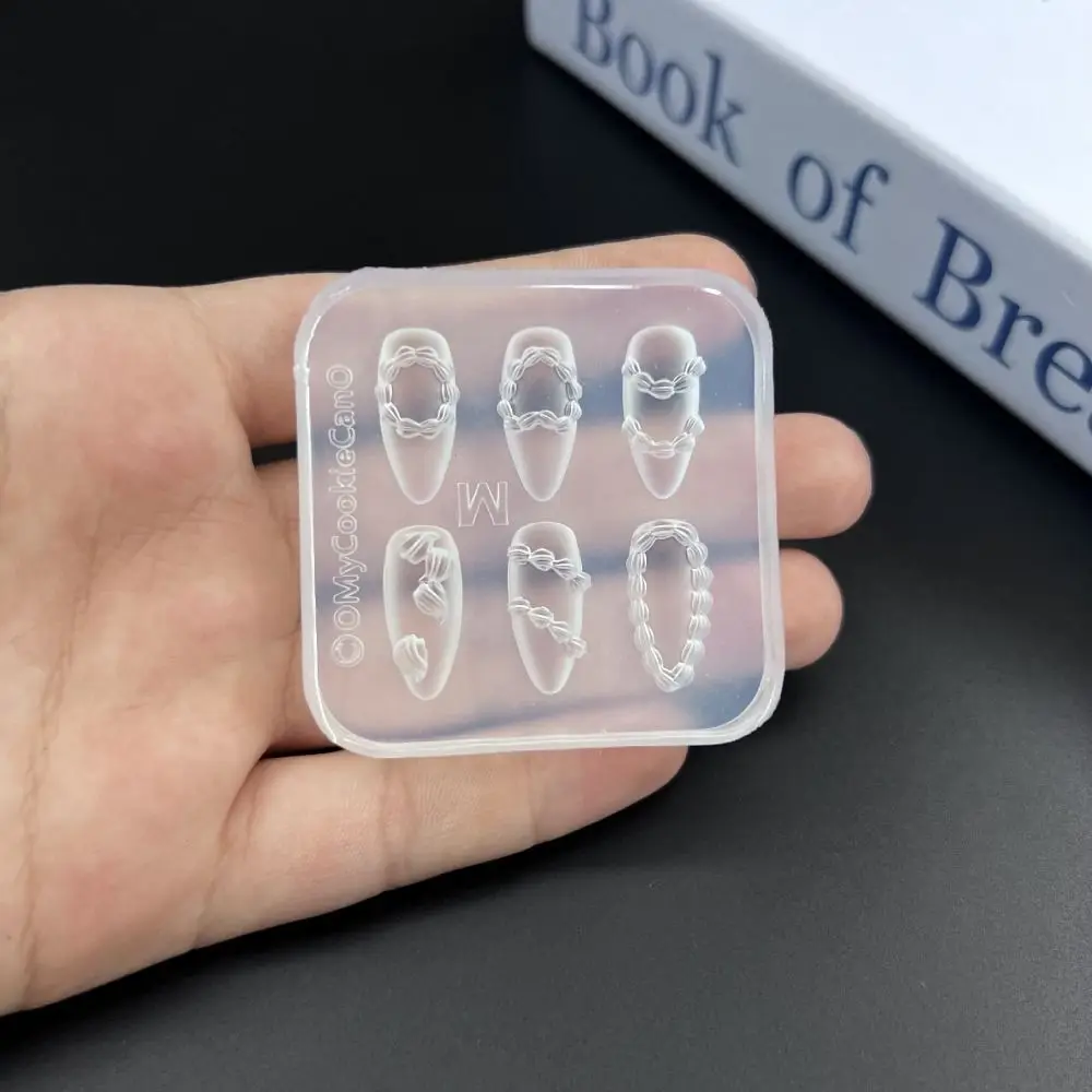 Creative Cream Lace Nail Art Mold Silicone DIY Nails Resin Molds Nail Decoration Transparent Mold