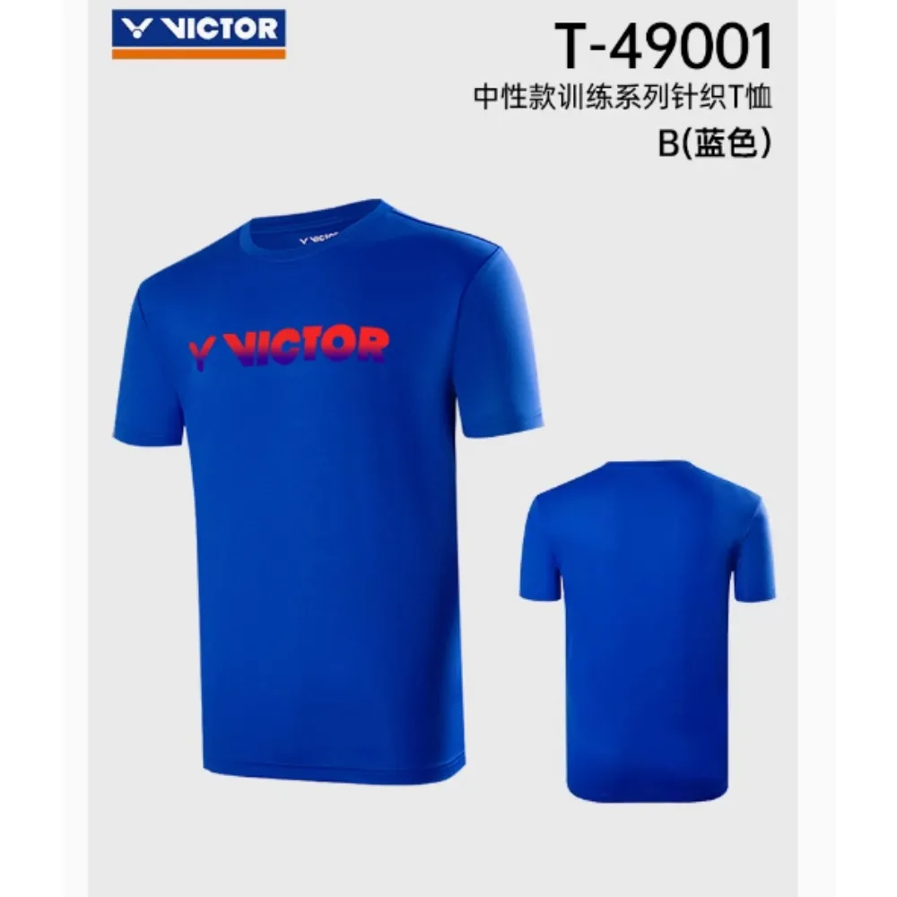 Original Victor New Badminton Clothing Sports Clothes Summer Short Sleeve Sportswear Jersey Unisex T49001