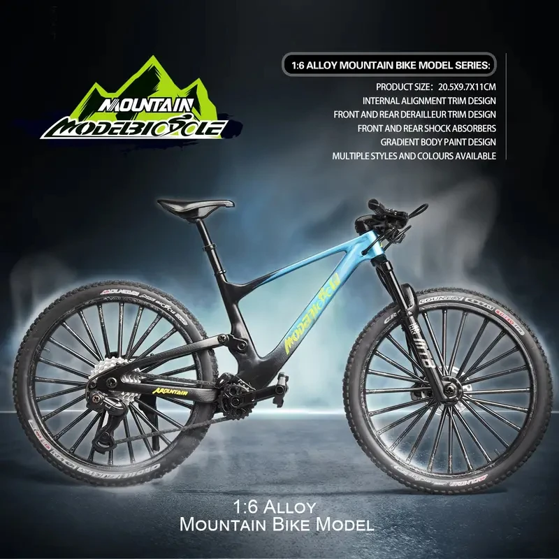 Vintage Metal Mountain Bike Model Desktop Mini Alloy Classic Bicycle Toy Die-Cast Finger Model Home Decoration