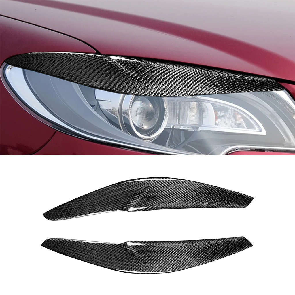 

1pair Real Carbon Fiber Car Headlights Eyebrow Eyelids Trim Cover For Toyota Corolla 2013 2014 2015 2016 Car Accessories