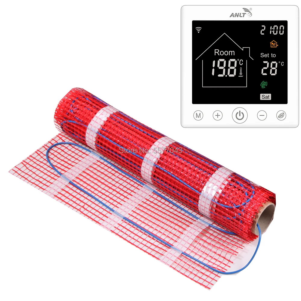 

Radiant Electric Floor Quickly Heating System With Required Wifi Programmable Thermostat Includes Sensor Red Or White Warm Mat