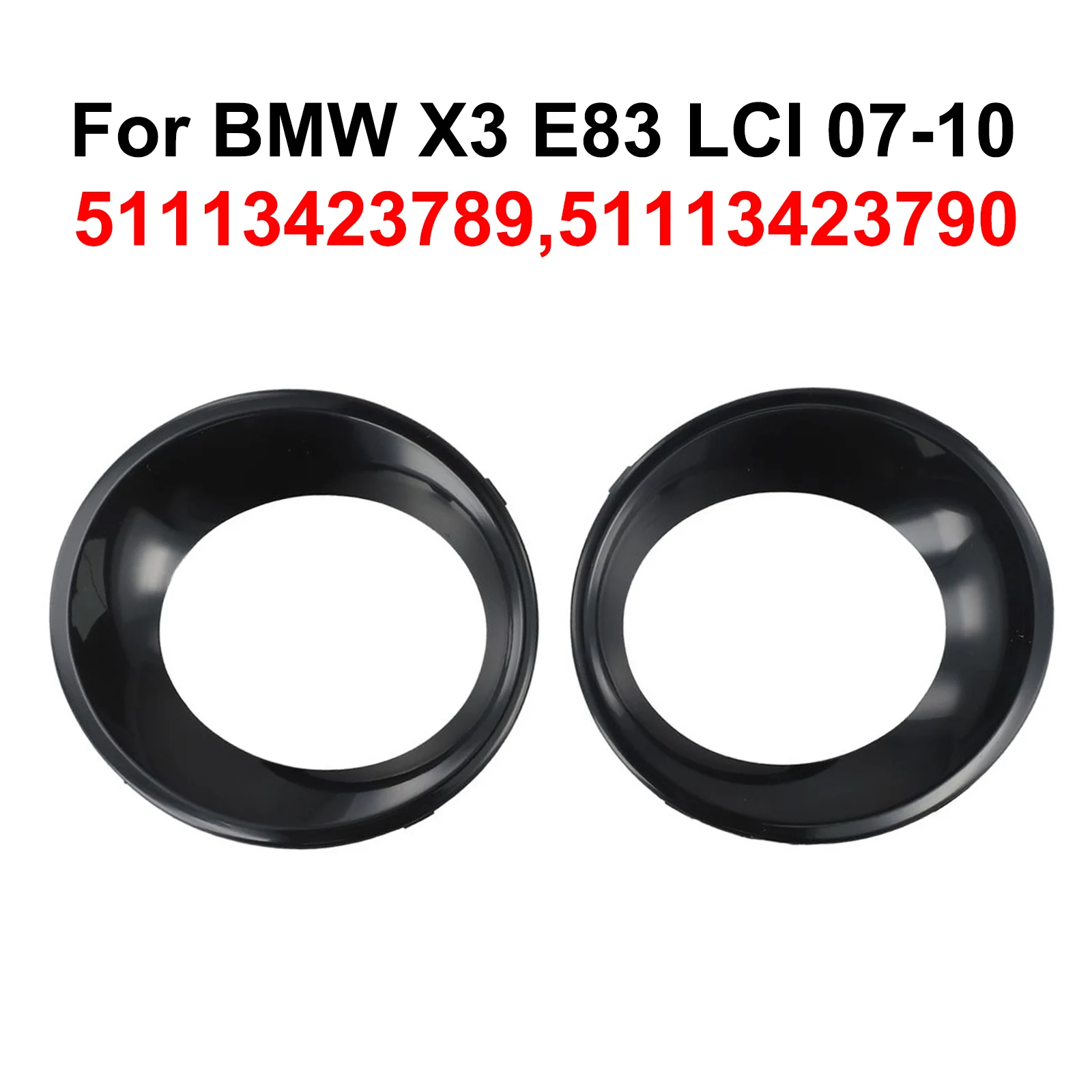 BMW X3 E83 LCI 2007 2010용 프론트 좌우 페어 교체 플라스틱 트림 어셈블리용 포그 라이트 커버 트림 프라이머 처리됨