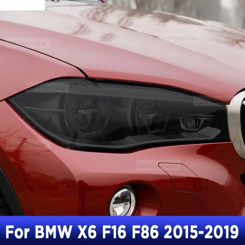 

Тонировка для автомобильных фар BMW X6 F16 F86 2015-2019, Черная защитная пленка, виниловая защита, прозрачная наклейка из ТПУ, аксессуары