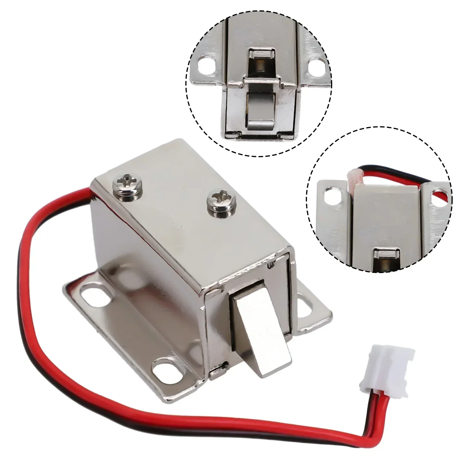 1pcs Electronic Latch Lock Catch Door DC12V 0.35A Electro-Magnet Release Solenoid Slant Slug Access Control Electronic Lock