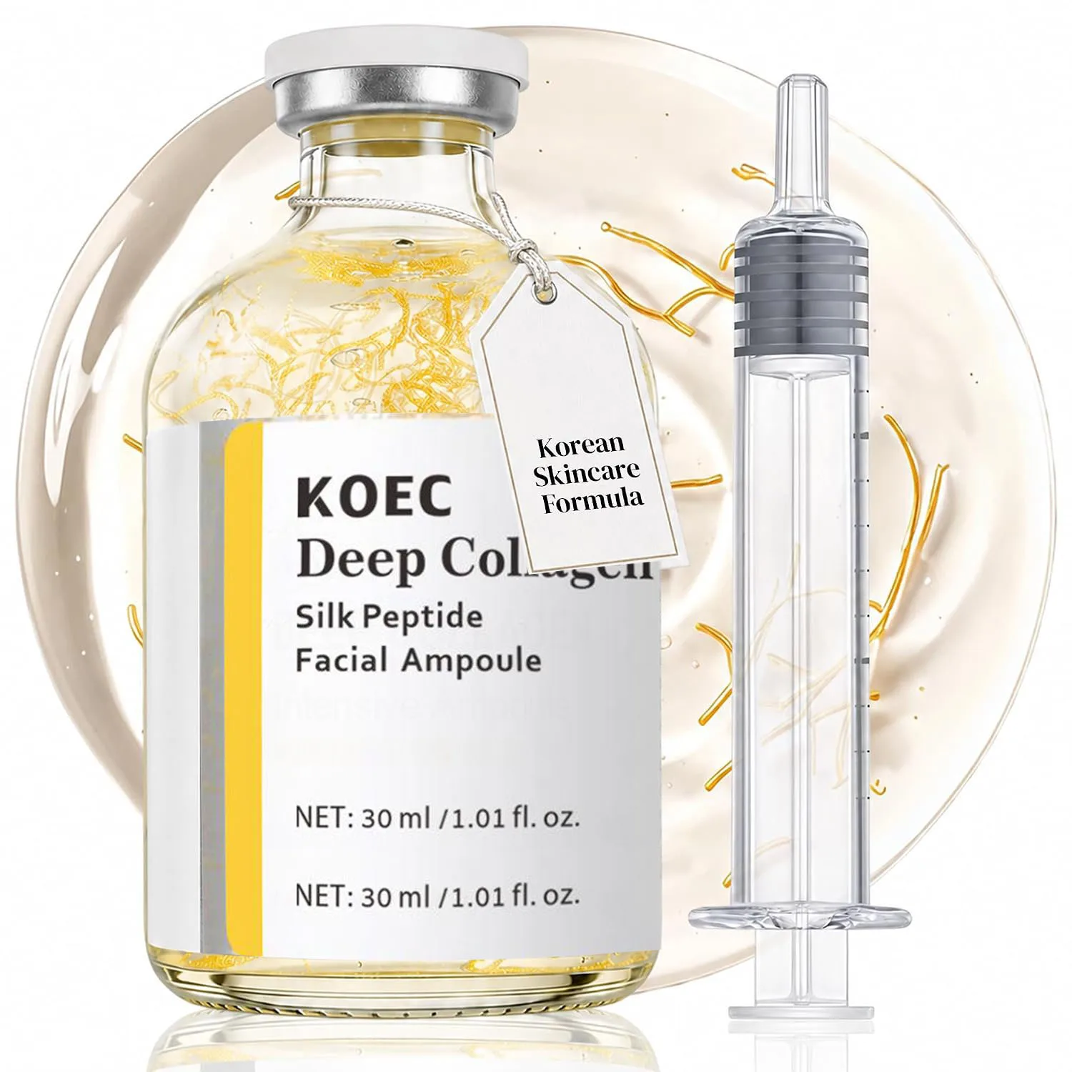KOEC Peptide Lifting Ampoule Deep Collagen Serum PDRN Firming Face Serum,Hydrating K-Beauty Essence Glowing Skin Care