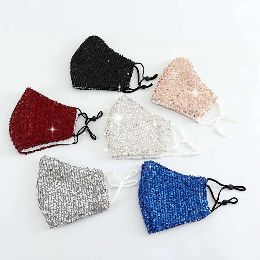 

Color Leopard Print Personalized Sequined Cotton Adult Washable Mask Essential Comfortable Mask For Long-Distance Travel