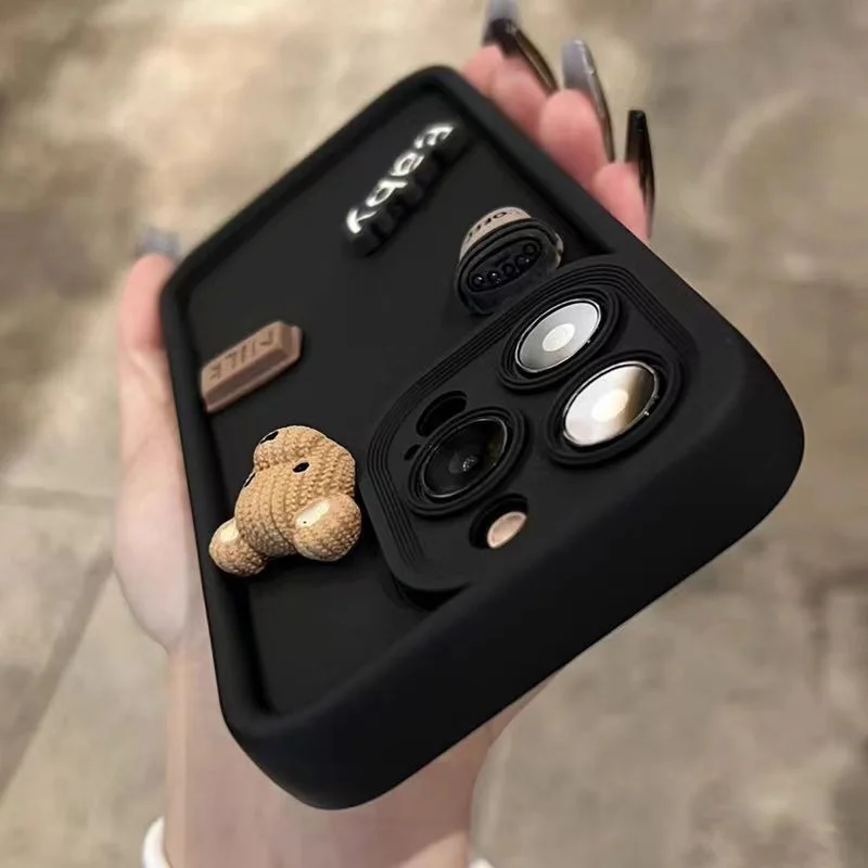 3D Coffee Toy Cartoon Phone Case For iPhone 13 Case iPhone 11 12 13 14 15 Pro Max 16 16Pro XR X XS Max 7 8 Plus Case Cover Funda_voghion.com