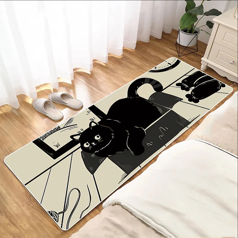 Cute Cartoon Cat Mat For Hallway Doormat Entrance Door Motorcycle