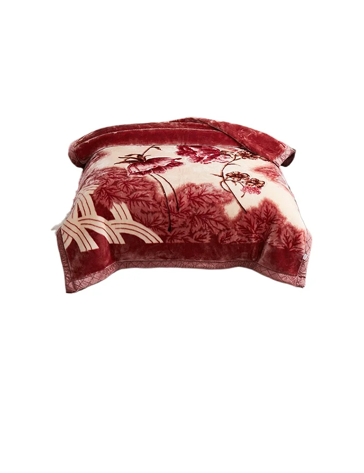 Winter New Raschel Blanket Double Layer Thickening Genuine Blanket Super Soft Wedding Cover Blanket Coral Velvet Gift Blanket 6