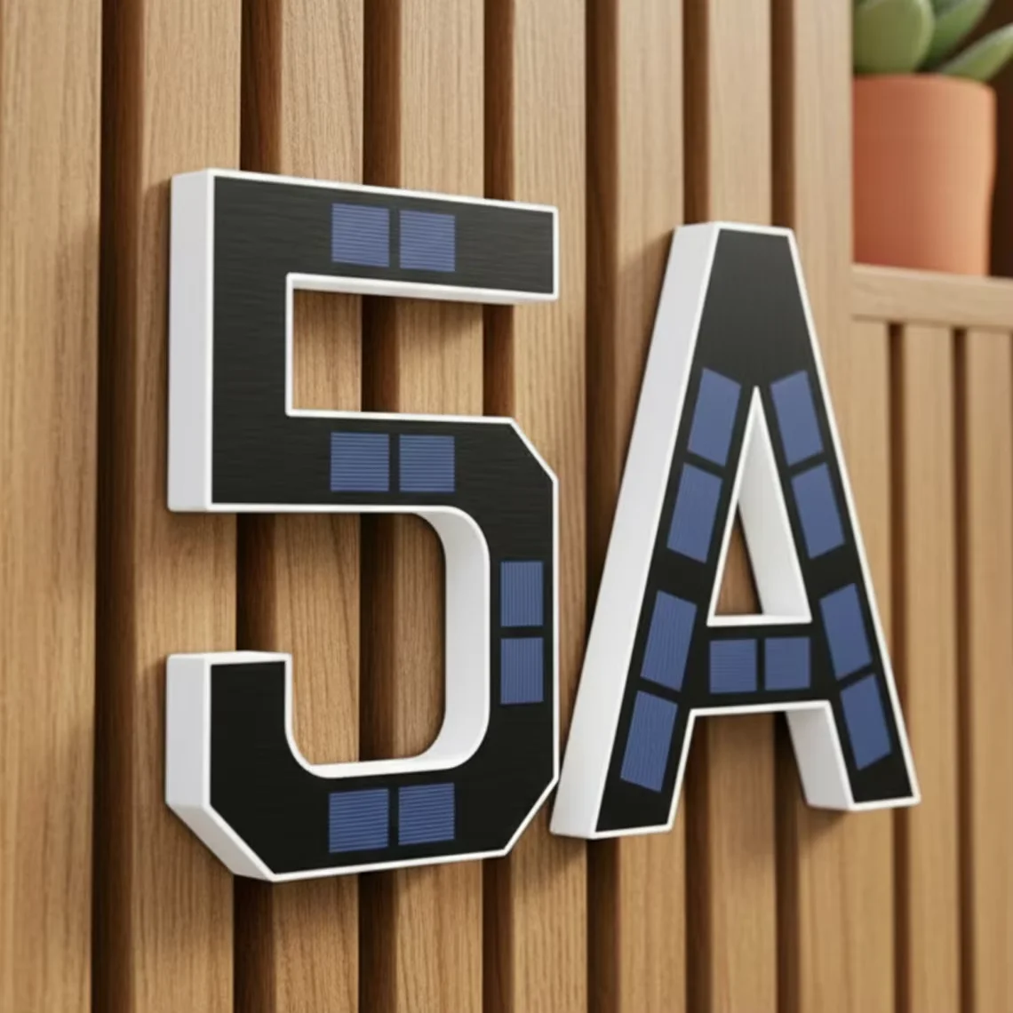 4.7/6.7/9 inch Solar LED House Number Sign Illuminated Digital Alphabet Plaque Modern House Numbers Weatherproof Address Sign 4
