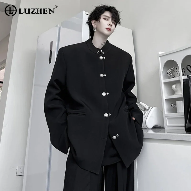 

LUZHEN 2024 Spring New Stylish Buttoned Decorate Design Casual Coat Men's High Street Korean Trendy Luxury Blazers Jacket 328858