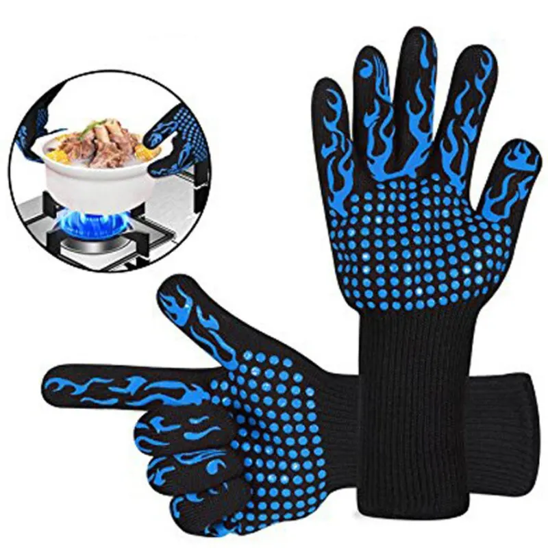 Heat Resistant Oven Gloves-Cut Resistant, Non-Slip Silicone BBQ Gloves for Kitchen, Grill, Camping, and Cookware For Silicone Oven Mitts Kitchen Gloves Silicone Oven Gloves 1pc