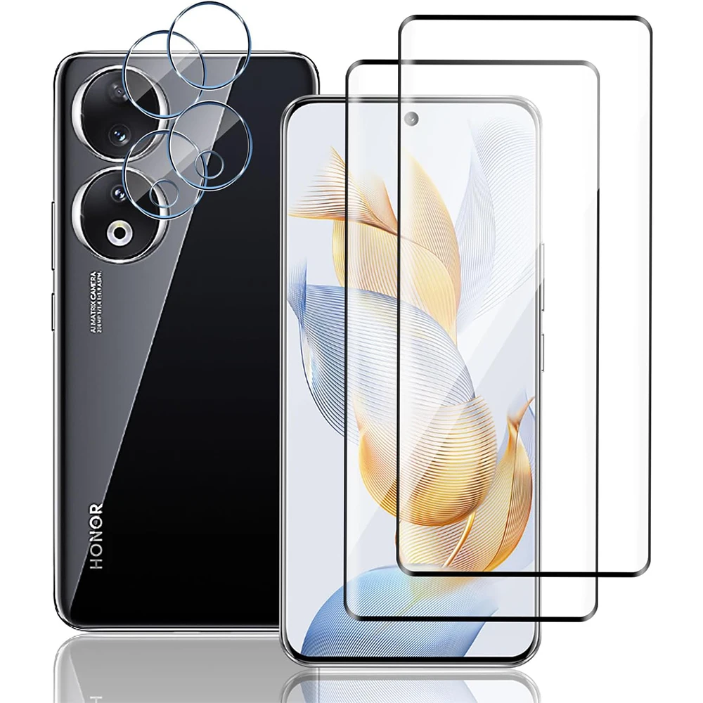

3D Curved 9H Tempered Glass For Honor 90 Pro Screen Protector Glass For Huawei Honor 90Pro Camera Lens Protector