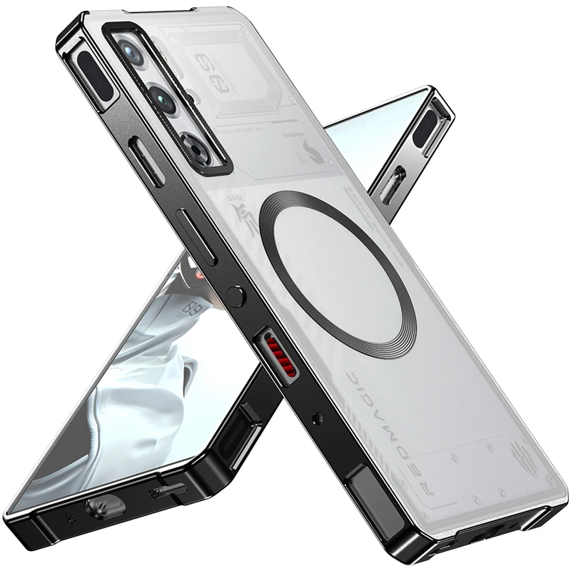 Aluminum Alloy Metal Frame Matte Transparent Case for Redmagic 10S Pro Plus