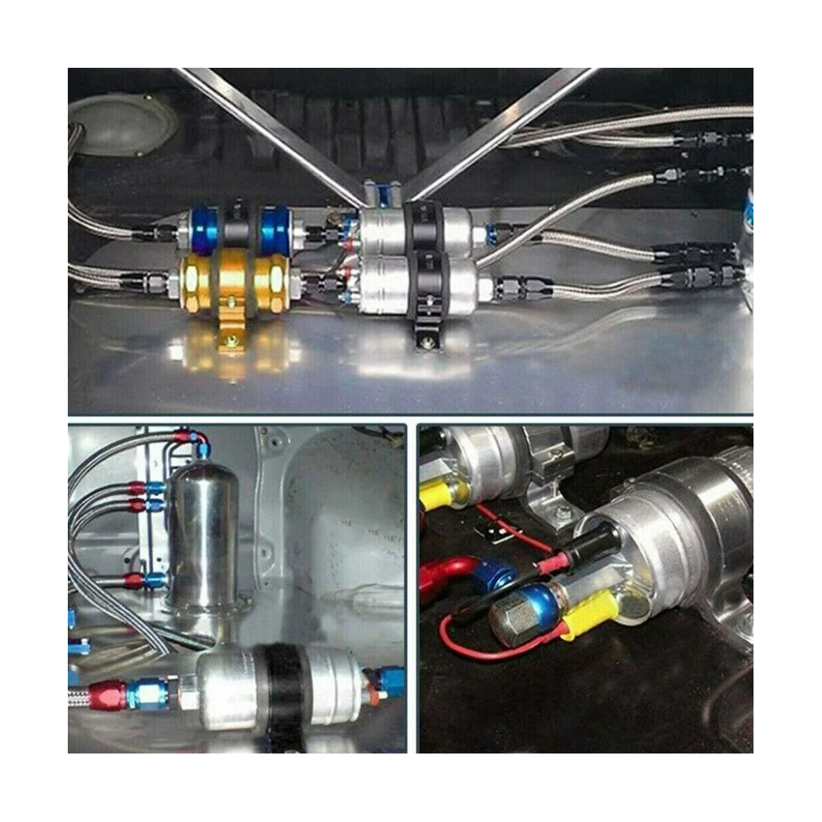 

Blue 60Mm Fuel Pump Single Mount Bracket Fuel Filter External Bracket Clamp Cradle for 044 BOSCH