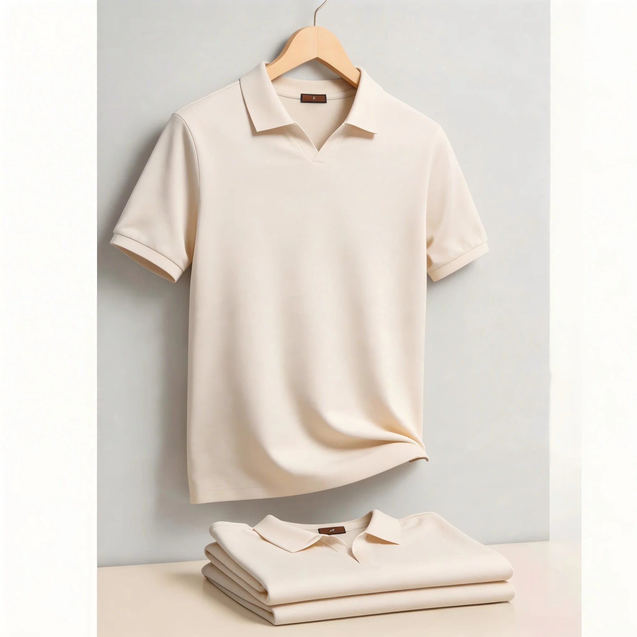AIOPESON Herren Atmungsaktives Seidiges Poloshirt Einfarbig Weich Hautfreundlich Lässig Cool Old Money Style Herren Poloshirts