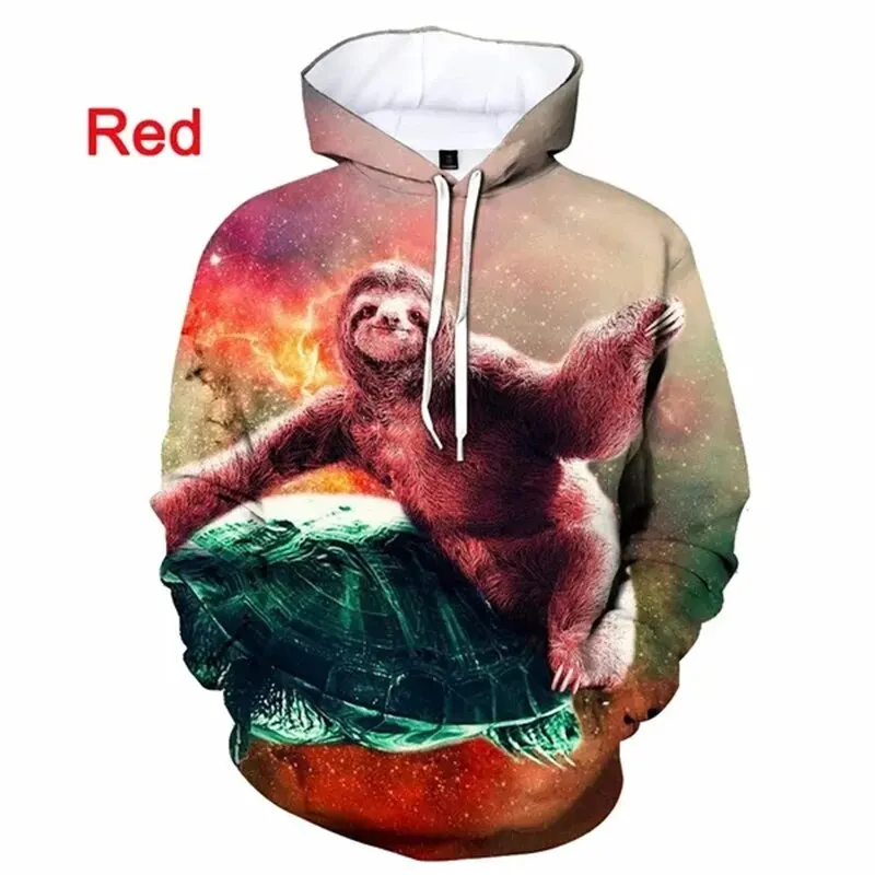 thumbnail image 1 of Sudadera con capucha con estampado 3D de animales perezosos para hombre, sudadera informal de gran tamaño, sudadera con capucha de manga larga para hombre y mujer, ropa de calle, 1 of 5