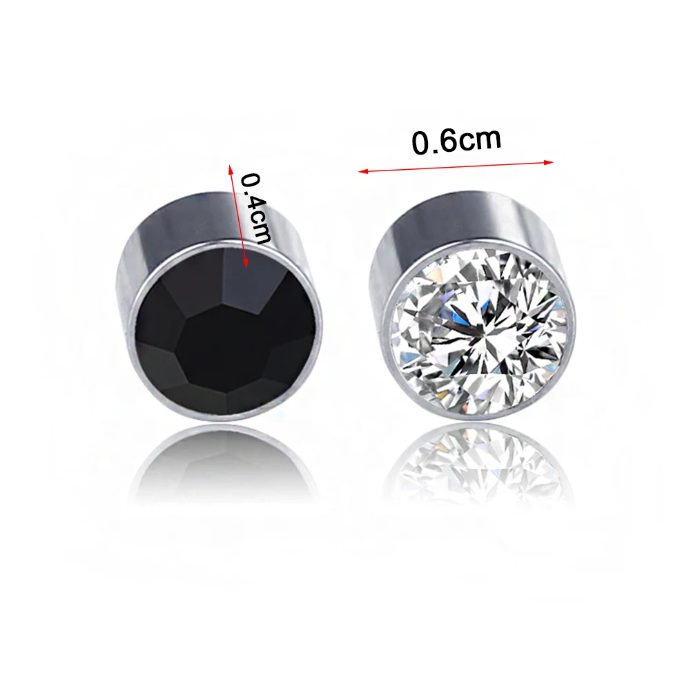 Stud Earrings Ear Clip Earrings Clip Earrings Ear Clip Ear Accessories Magnetic Earrings 1Pair Crystal Strong Magnetic Ear Stud For Women Zircon Clip Earrings Men Punk No Hole Non Piercing Jewelry Gift