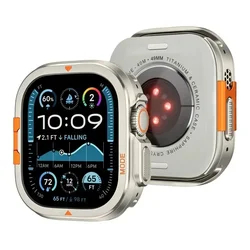 Luxurious Aluminum Metal Case for Apple Watch - Sleek Protective Hard Bumper Frame (Titanium)