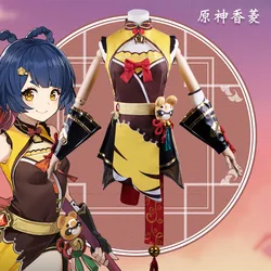 FAKUNTN Genshin Cos Xiangling Cos Costume Original God Game Same Style Cos Costume Cosplay Clothing Women's Full Set in Stock