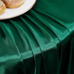 Rose Gold Satin Tablecloth - Nordic Elegance Wedding and Party Table Cover - 145x100cm (Dark green)