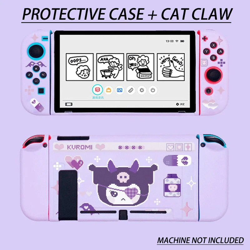 Custodia Protettiva Originale Sanrio Kuromi Switch Oled Split Ns Console Di Gioco Nintendo All Inclusive Cute Soft Shell Girl Gift