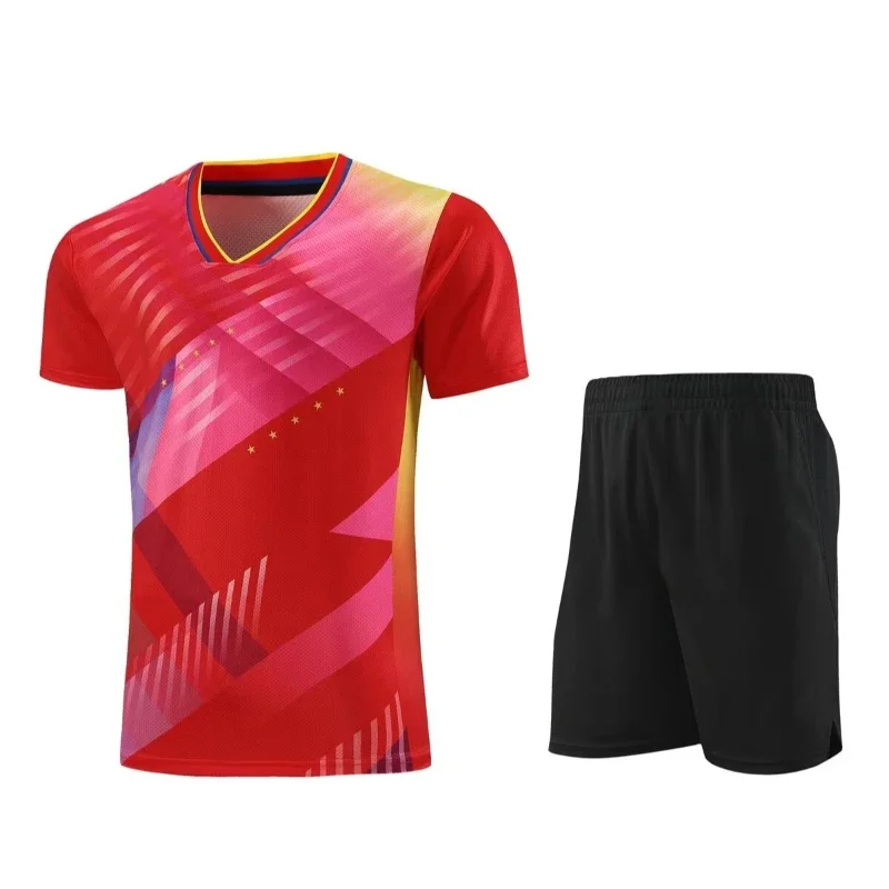 

Print Tennis Badminton Training Uniform Suit for Men Women Quick Dry New in Couple Table Tennis Volleyball Ping Pong Clothes Set