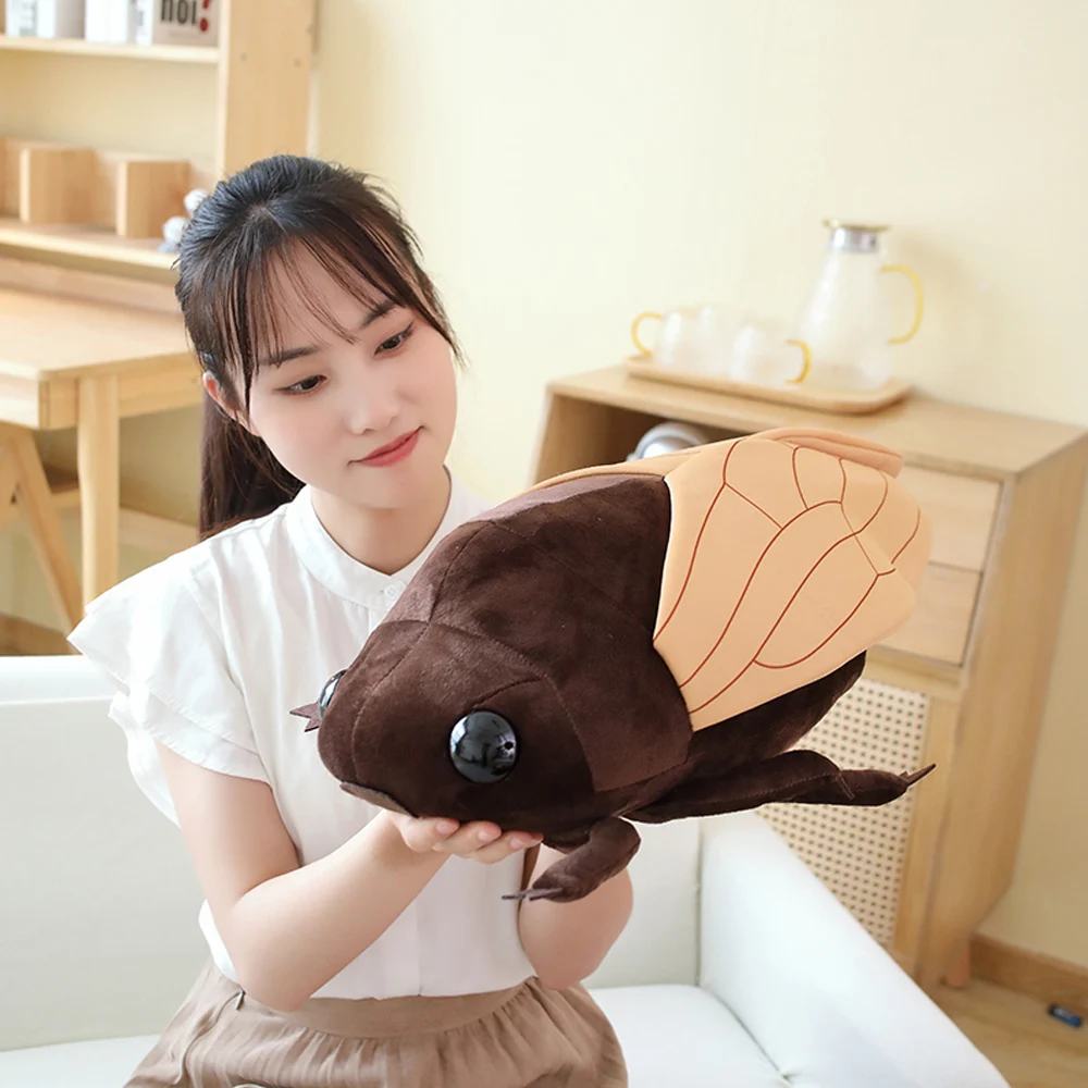 

Creative Simulation Cicada Plush Toys Lifelike Summer Stuffed Insects Dolls Soft Animal Pillow Educational Gifts for Kids Boys