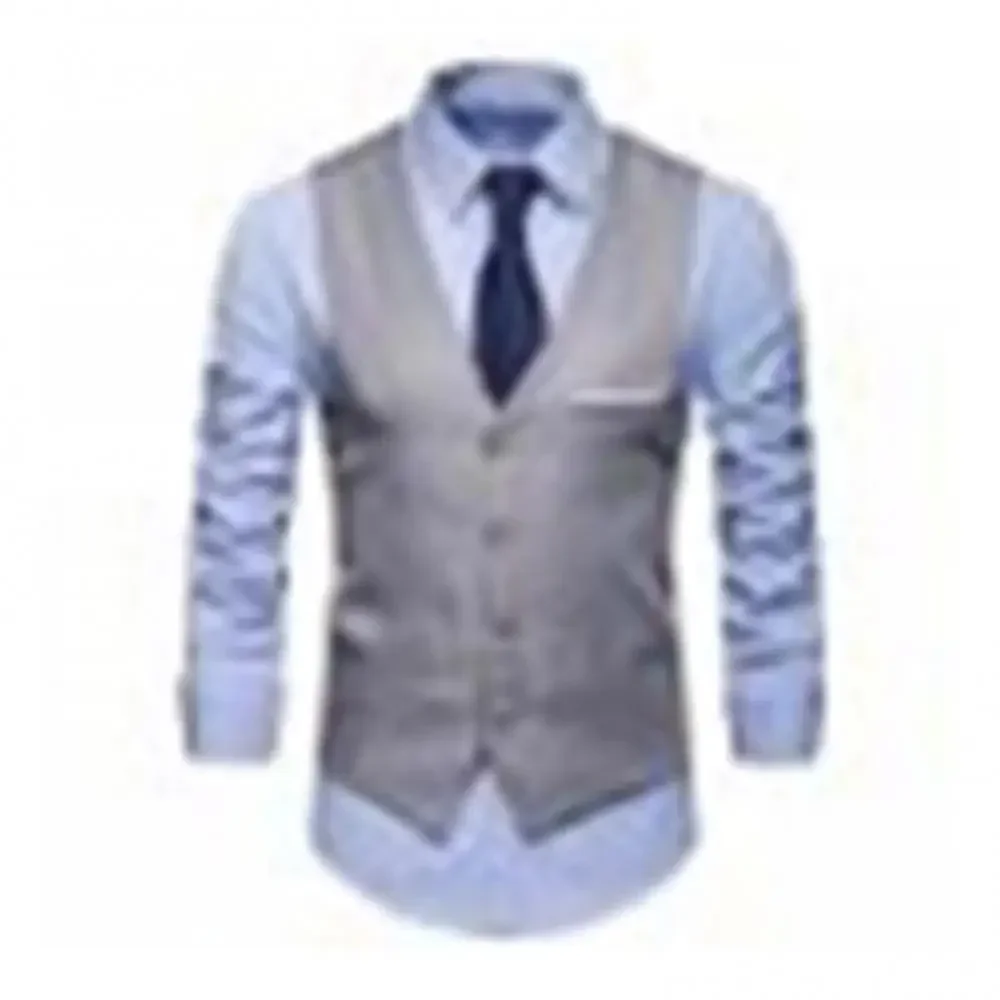 

Formal Men Suit Vest Solid Color Single Breasted Business Waistcoat
