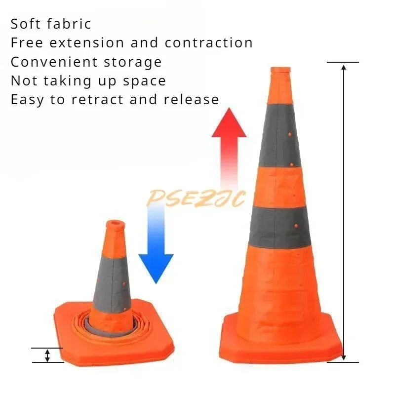 Plastic Road Cone Traffic Emergency Telescopic Reflective