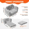 Fold-Out Kids Sofa, Glow-in-The-Dark Kids Couch Chair, 2-in-1 Children Convertible Sofa to Lounger 3