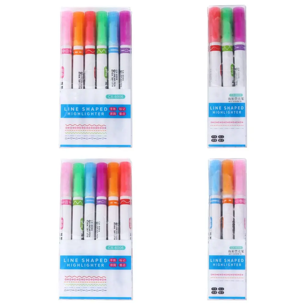 Supplies Writing Colored Pens Scrapbook Fine Tip Markers Curve Line Highlighter Pen Fine Point Pen Curve Line Marker 4 books notebook sticky notes colored tabs colorful markers the pet highlighter tape