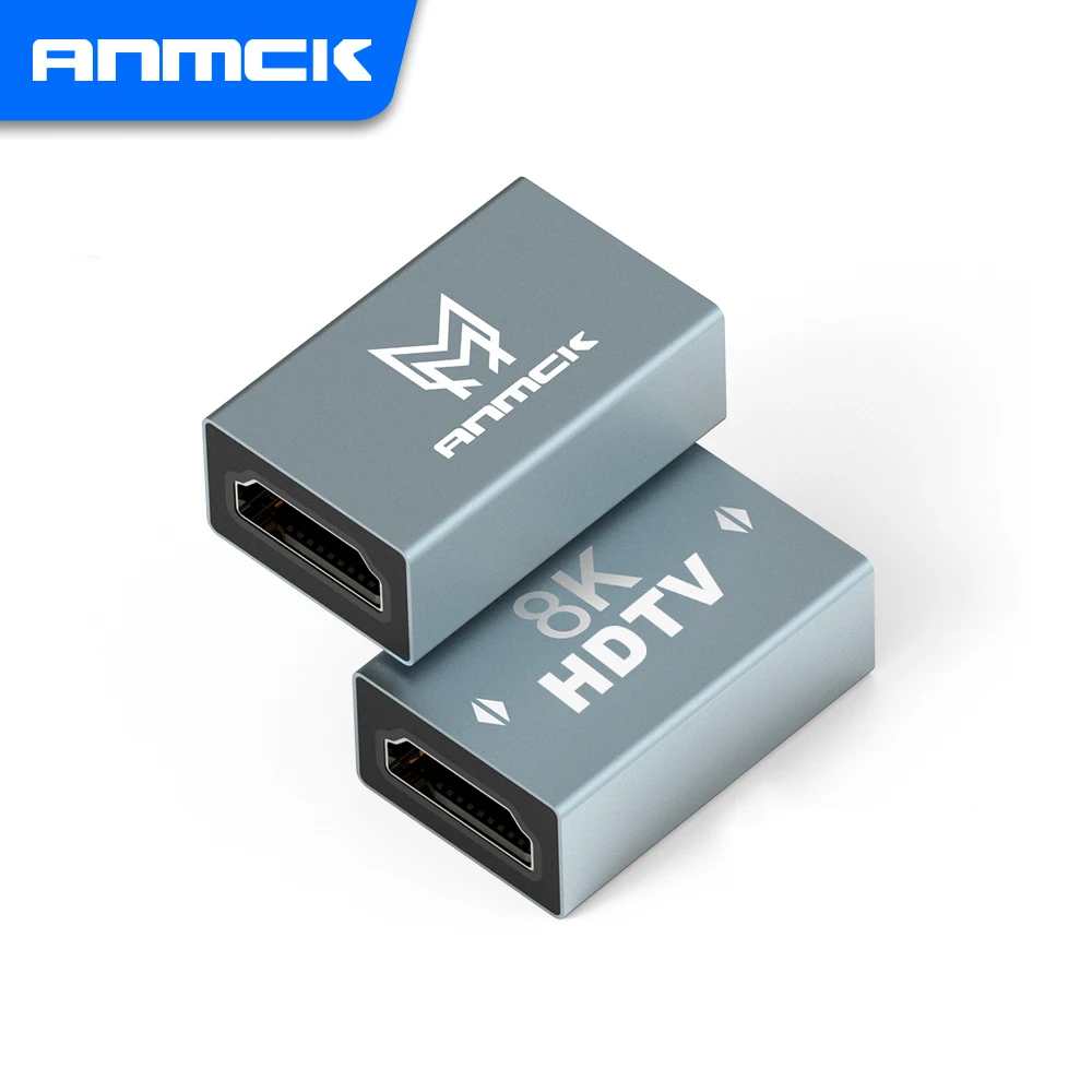 Anmck 4K HDMI-compatible Adapter Female to Female Connector 3D 8K 60HZ Video Extender Converter For Macbook Switcher HDTV-A Cord audio video converter adapter,hdmi extender