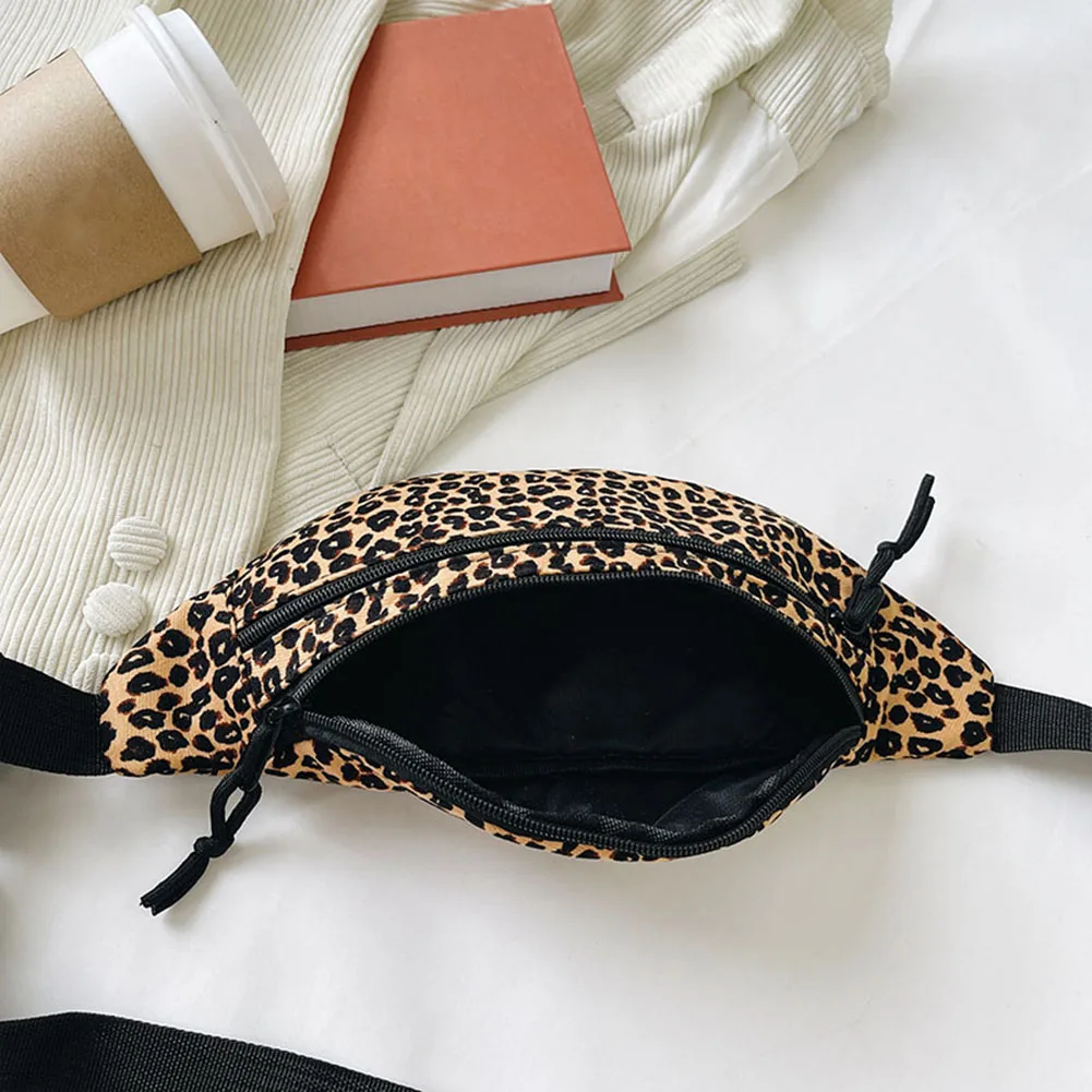 Vintage Large Capacity Chest Waist Bags Women Casual Leopard Printing Handbags