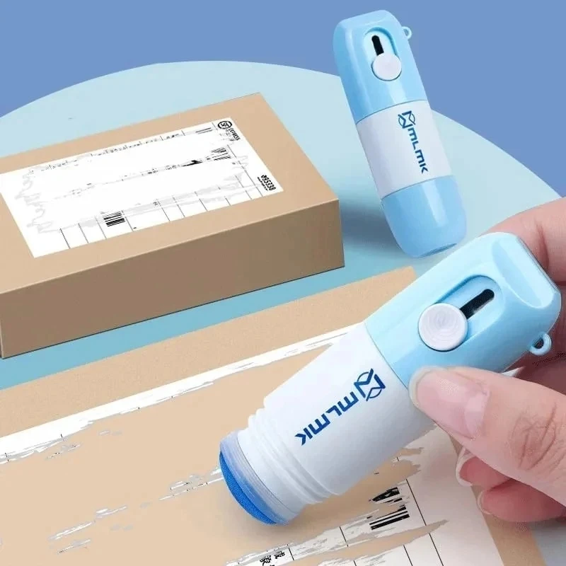 Utility Knife Paper Cutter Mail Opener Unboxing Knife Paper Eraser 2-In-1 Thermal Paper Correction Fluid Knife Parcel Box Opener Home Office Anti Peep Identity Information Privacy Protector