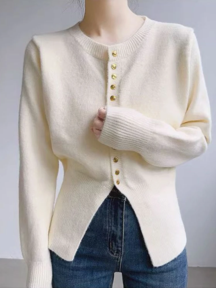 

Однобортный Кардиган с разрезом, пальто, Рождественский Красный Эластичный свитер с длинным рукавом, куртка, Осень-зима, новинка X657