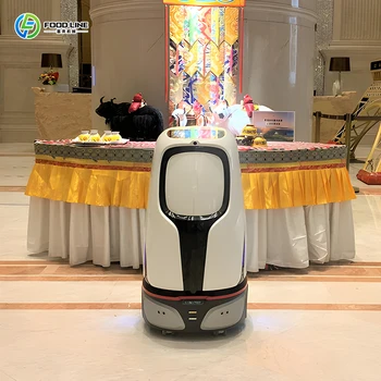 Consegna intelligente dell'intelligenza artificiale Robot commerciali umanoidi Servizi di accoglienza di auguri di benvenuto Guida robot espositivi