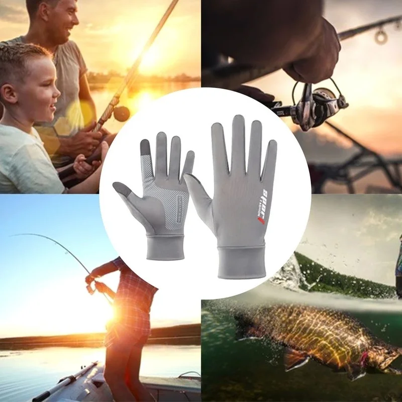 Summer Gloves Men Ice Silk Sun Proction Driving Glove Fishing Gloves Breathable Anti-slip Half Finger Glove Cycling Hiking cycling gloves fingerless gloves fishing gloves sports gloves tactical gloves gym gloves fingerless gym gloves