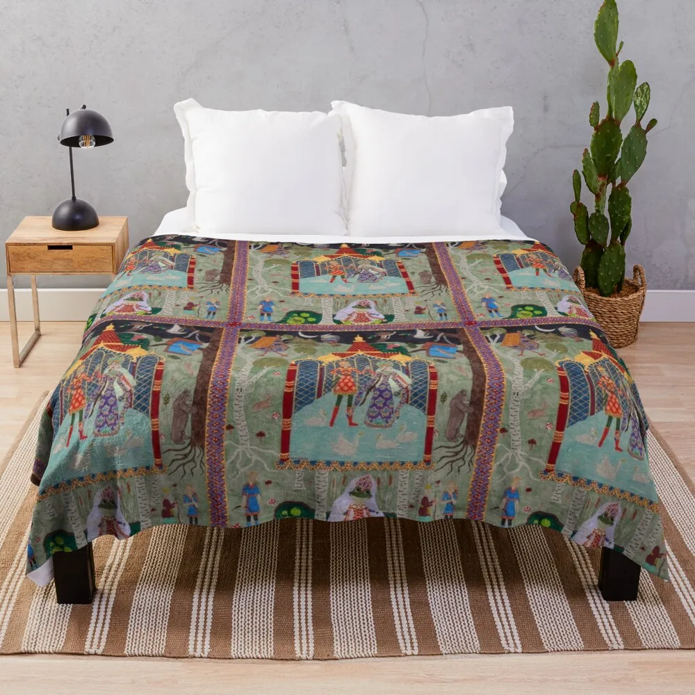 

Frog Tsarevna Throw Blanket for sofa Flannel Fabric Blankets