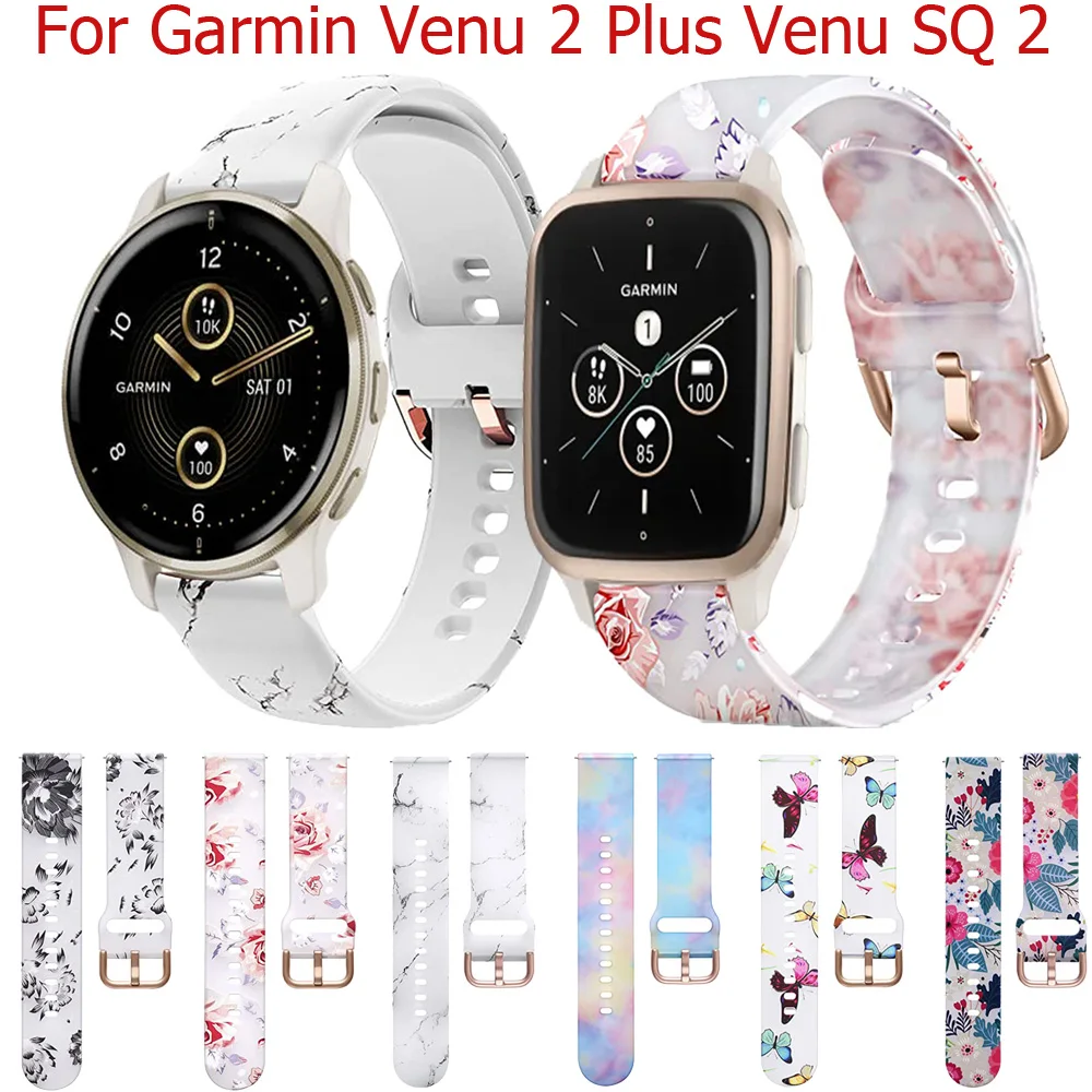 

20mm Silicone Strap Band For Garmin Venu 2 Venu2 Plus SQ Vivoactive 3 3t HR Smart Wristband Forerunner 245 645 MUSIC 55 Bracelet