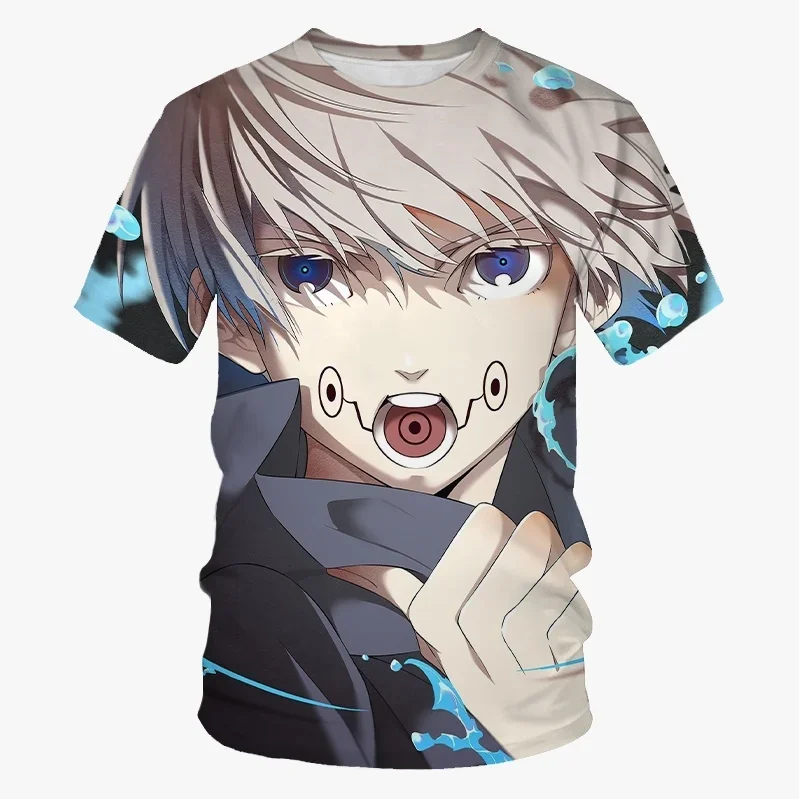 

2024 Summer Hot Japanese Cartoon Pattern Short Sleeve 3D Printed Men's T-shirt Large Size Loose Comfortable Breathable Top