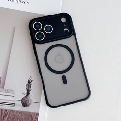 MagSafe Frosted Shockproof Magnetic Phone Case with Matte Finish for iPhone 15 Plus (Black)