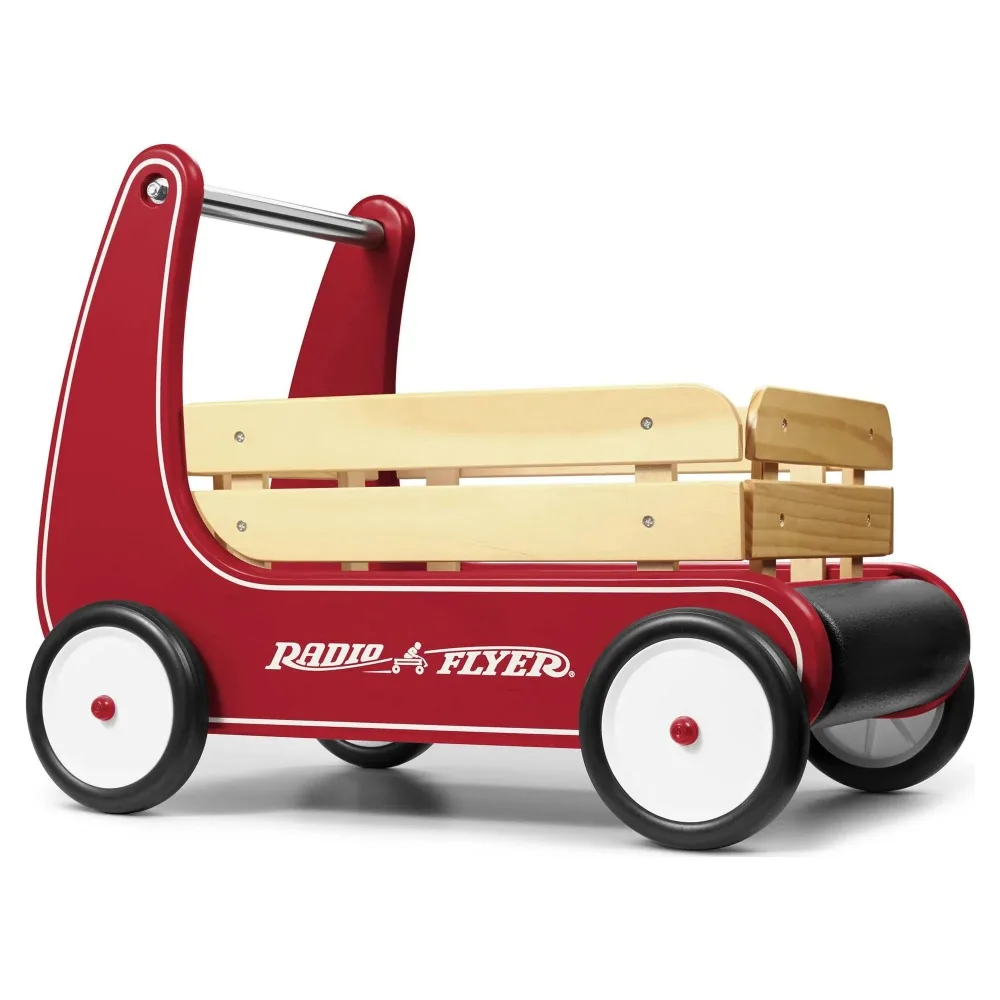 

Classic Walker Wagon, Wood Push Walker, Red